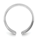 Sterling Silver Rhodium Plated and Textured Adjustable Ring